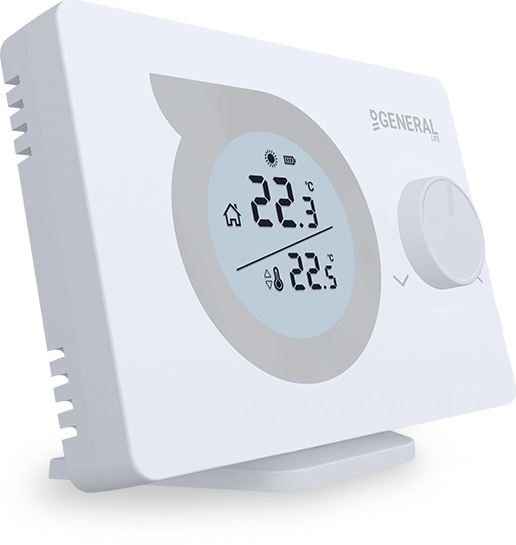 mitra 230s rf kablosuz oda termostatı - yan görsel