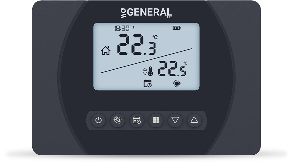 aruna 301s rf kablosuz oda termostatı - siyah