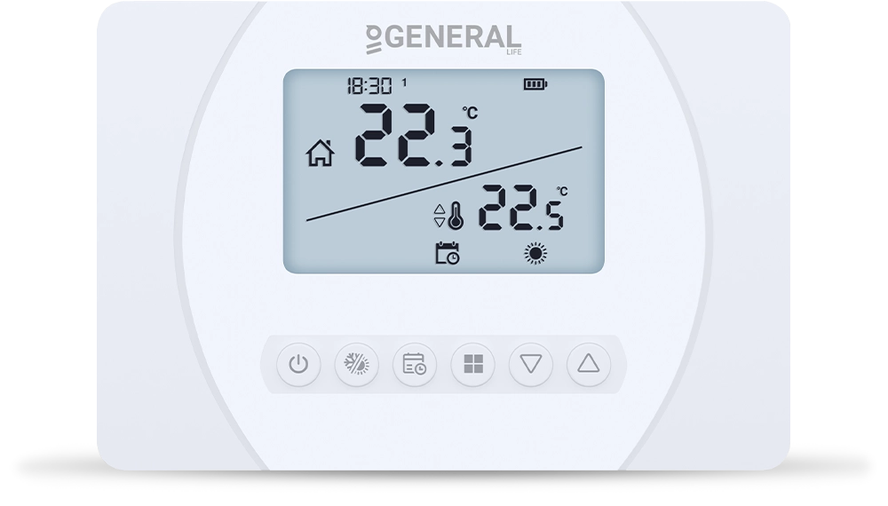 aruna 301s rf kablosuz oda termostatı - beyaz