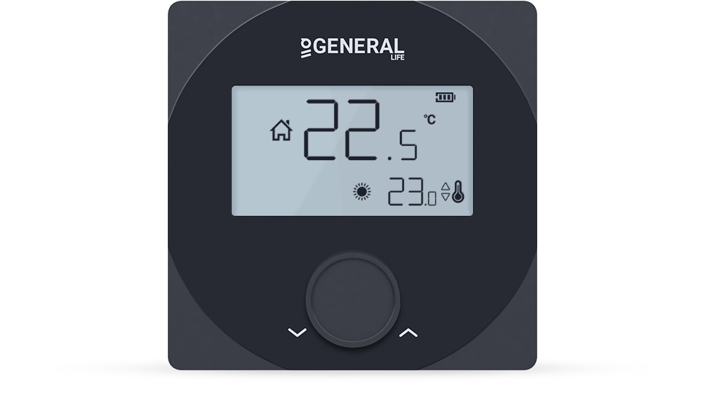ht25-1s rf kablosuz oda termostatı - siyah