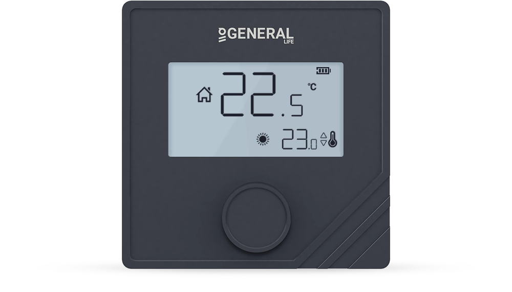 mitra 25 rf kablosuz oda termostatı - siyah