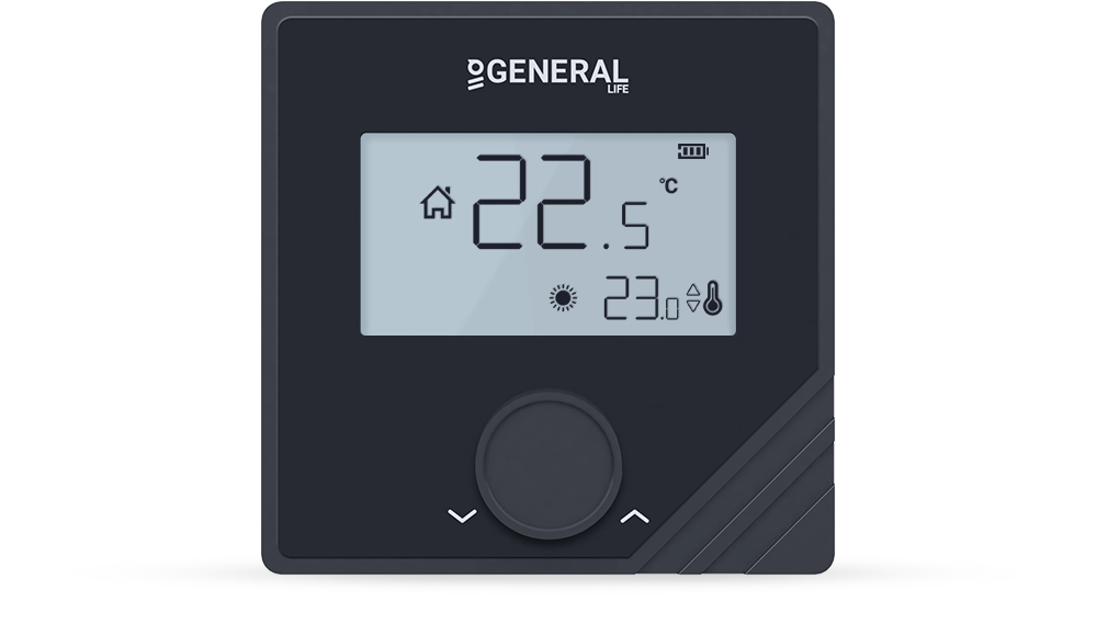 mitra25s rf kablosuz oda termostatı - siyah