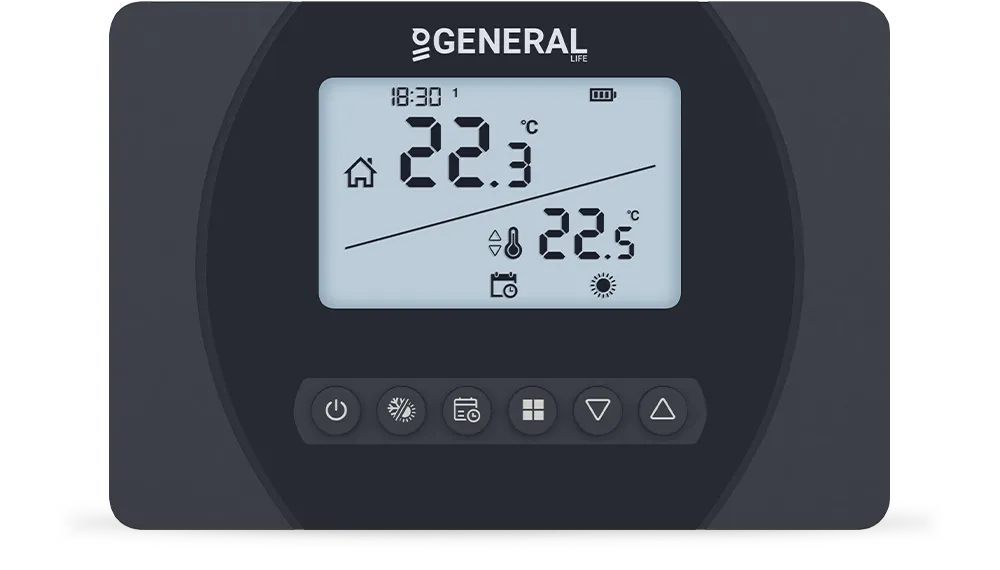 ARUNA HT300S RF Kablosuz Oda Termostatı - Siyah