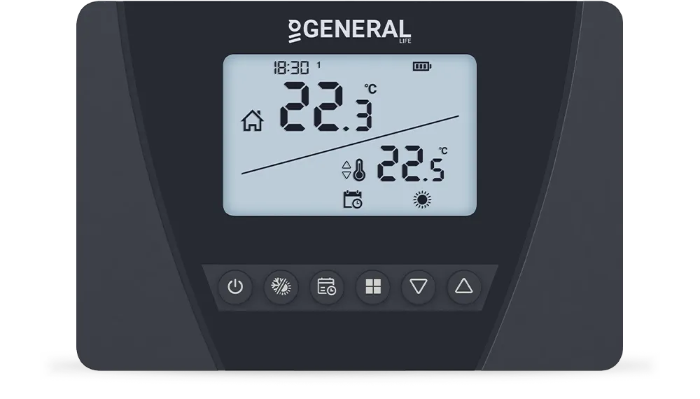 CERES HT300S RF Kablosuz Oda Termostatı - Siyah