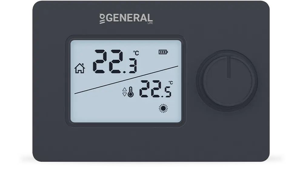 GAIA HT250 RF Kablosuz Oda Termostatı - Siyah