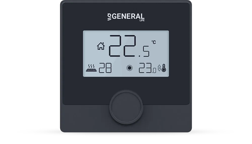 ILLONA FH25S Yerden Isıtma Termostatı - Siyah