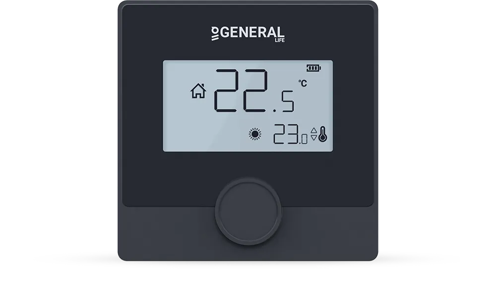 ILLONA HT25S RF Kablosuz Oda Termostatı - Siyah