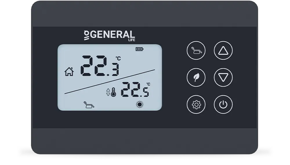 ILLONA HT280S RF Kablosuz Oda Termostatı - Siyah