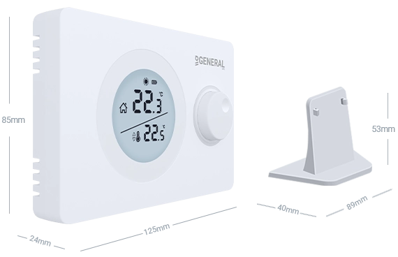 ARUNA HT220 RF Wireless Room Thermostat Technical Data