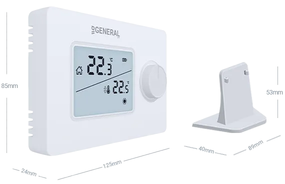 GAIA HT250 RF Wireless Room Thermostat Technical Data