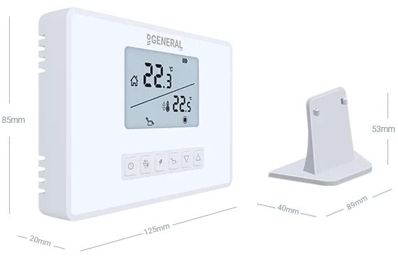 GAIA HT270S RF Wireless Room Thermostat Technical Data