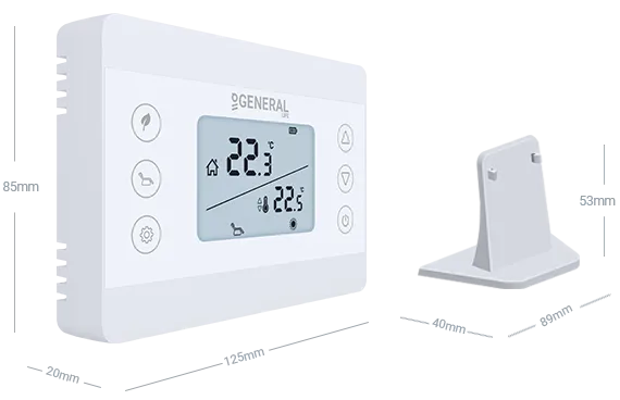 GAIA HT280S RF Wireless Room Thermostat Technical Data