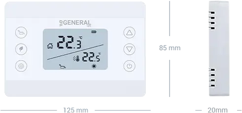 GAIA HT280S Wired Room Thermostat Technical Data