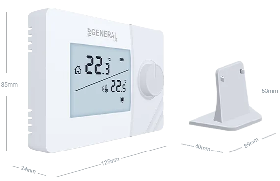 MITRA HT250S RF Wireless Room Thermostat Technical Data