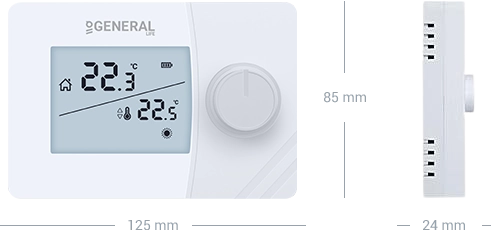 MITRA HT250S Wired Room Thermostat Technical Data