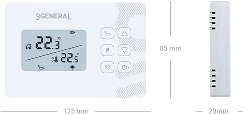 MITRA HT280S Wired Room Thermostat Technical Data