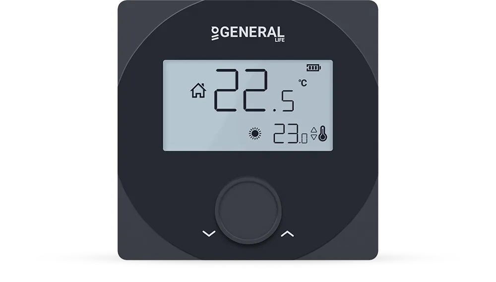 ARUNA HT25S RF Wireless Room Thermostat - Black