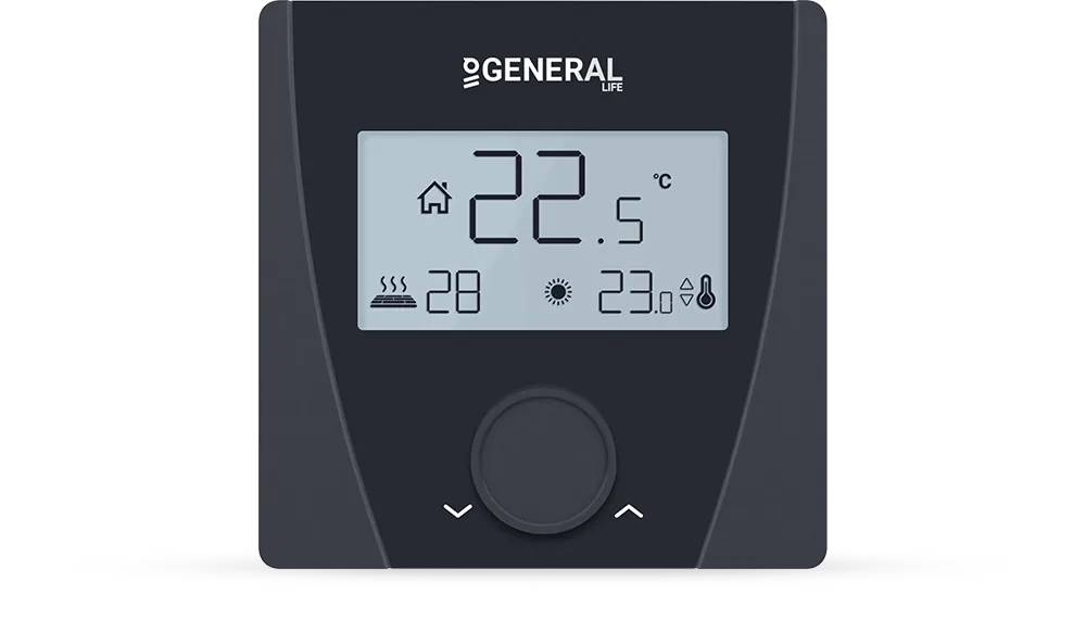 CERES FH25S Underfloor Heating Thermostat - Black