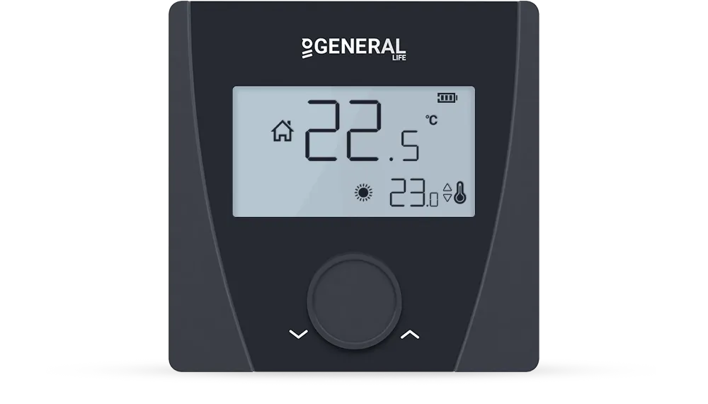 CERES HT25S RF Wireless Room Thermostat - Black