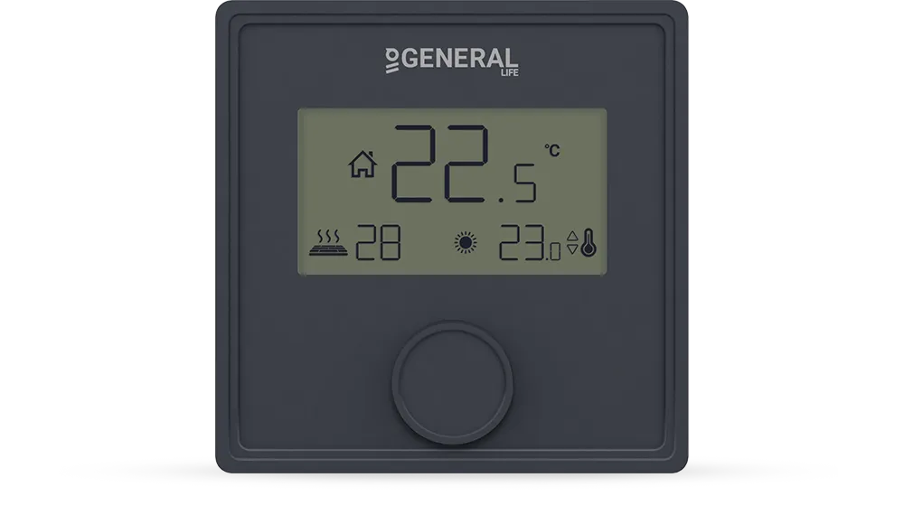 GAIA FH25 Underfloor Heating Thermostat - Black