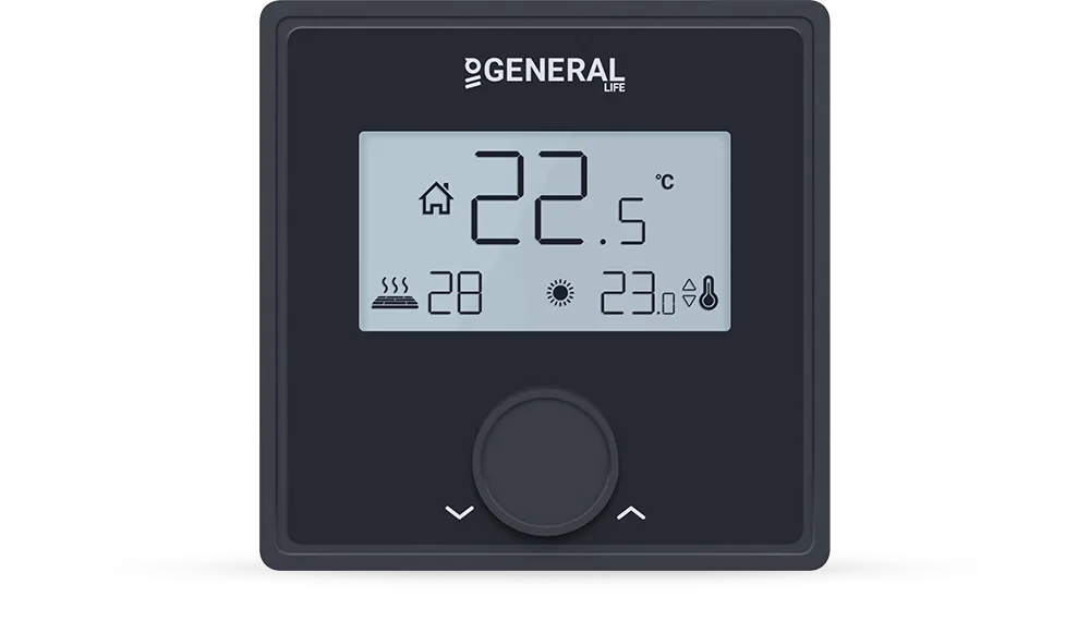 GAIA FH25S Underfloor Heating Thermostat - Black