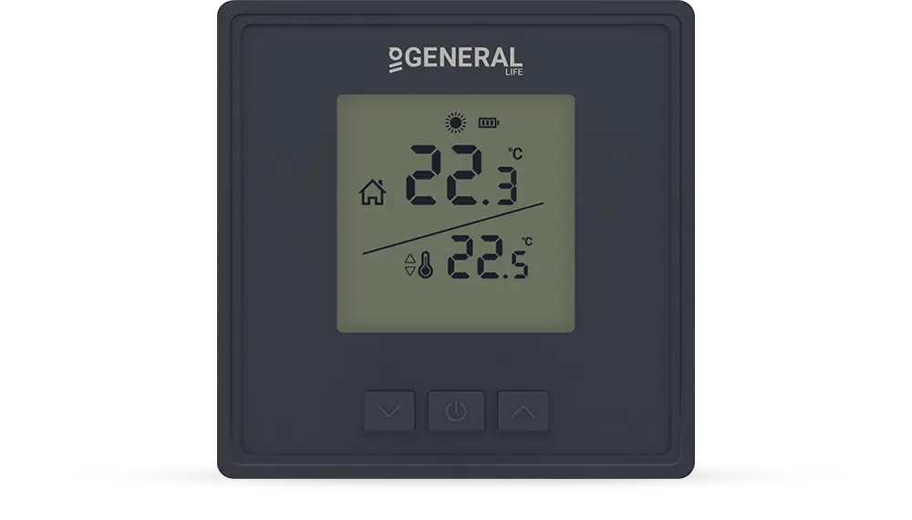 GAIA HT15 RF Wireless Room Thermostat - Black