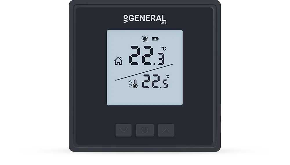 GAIA HT15S RF Wireless Room Thermostat - Black