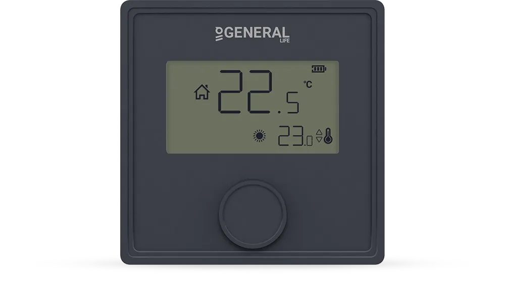 GAIA HT25 RF Wireless Room Thermostat - Black