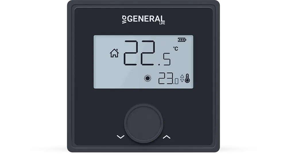 GAIA HT25S RF Wireless Room Thermostat - Black