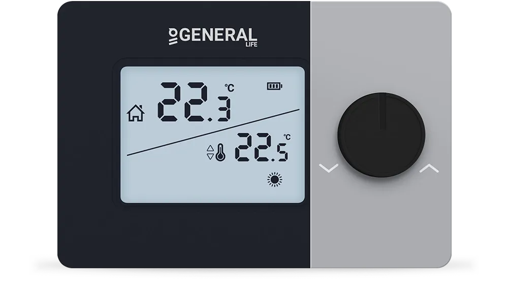 GAIA HT260S Wired Room Thermostat - Black