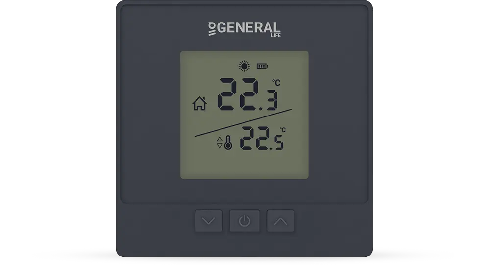 ILLONA HT15 RF Wireless Room Thermostat - Black