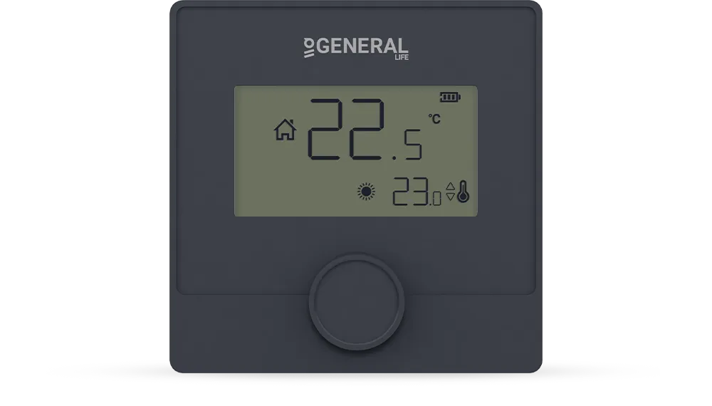 ILLONA HT25 RF Wireless Room Thermostat - Black