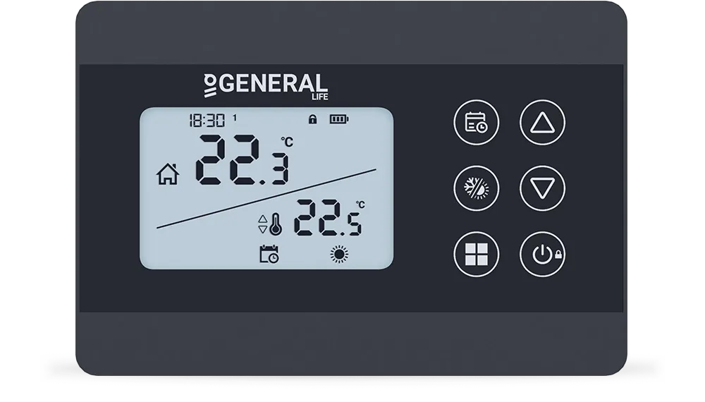 ILLONA HT330S RF Wireless Room Thermostat - Black