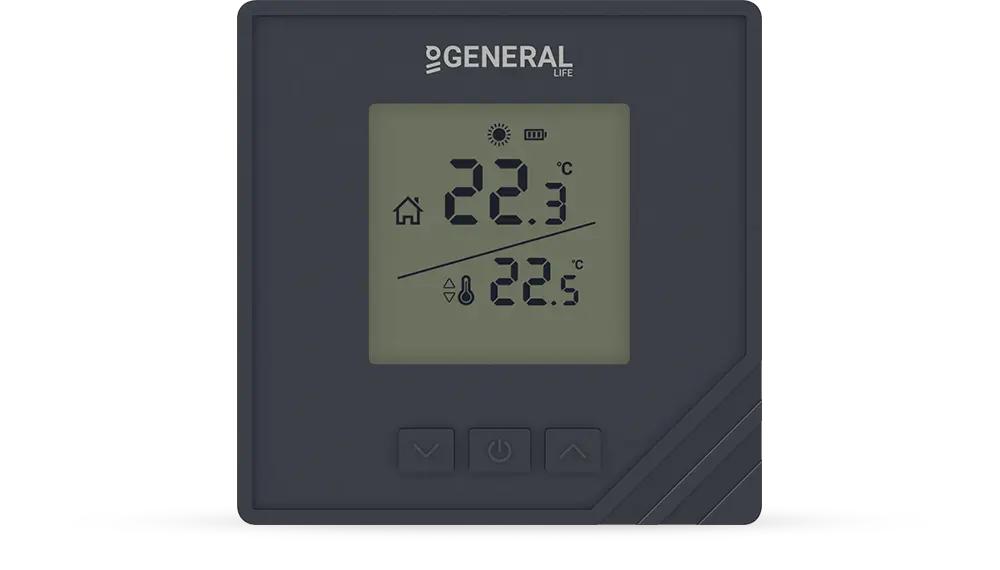 MITRA HT15 RF Wireless Room Thermostat - Black