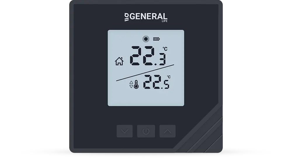 MITRA HT15S RF Wireless Room Thermostat - Black