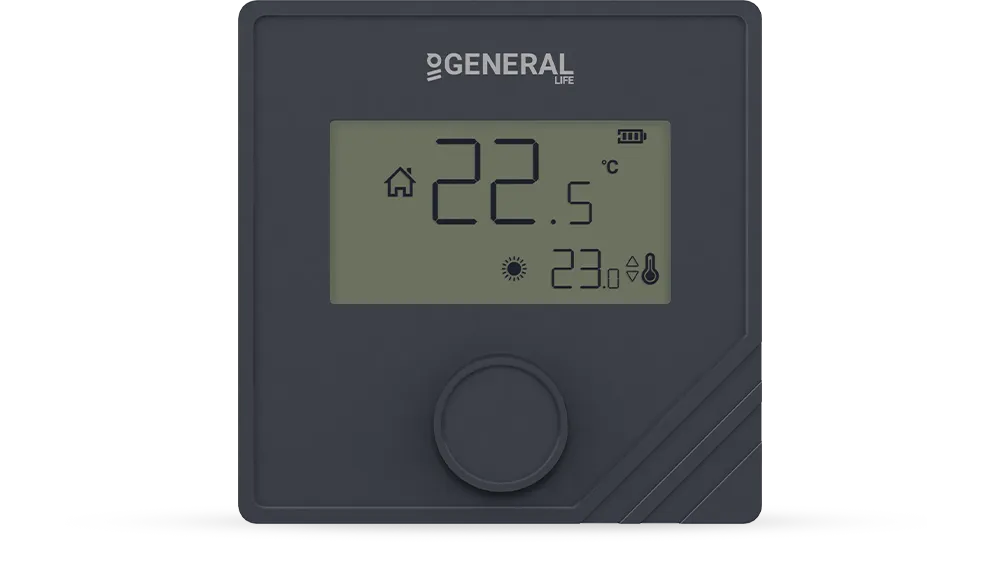 MITRA HT25 RF Wireless Room Thermostat - Black