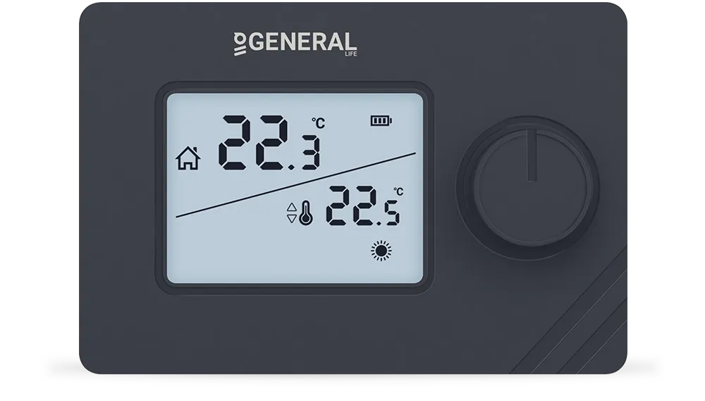 MITRA HT250 Wired Room Thermostat - Black