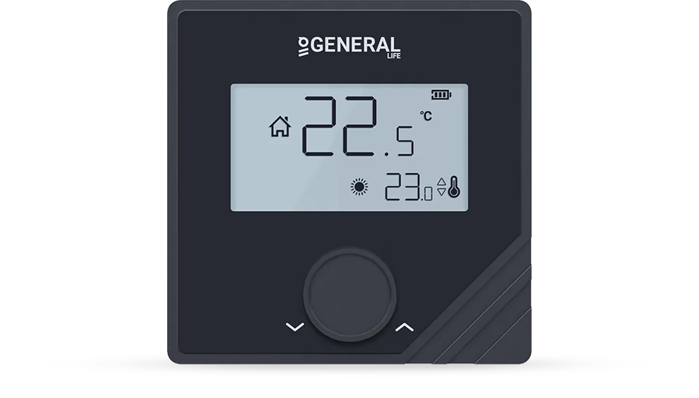 MITRA HT25S RF Wireless Room Thermostat - Black