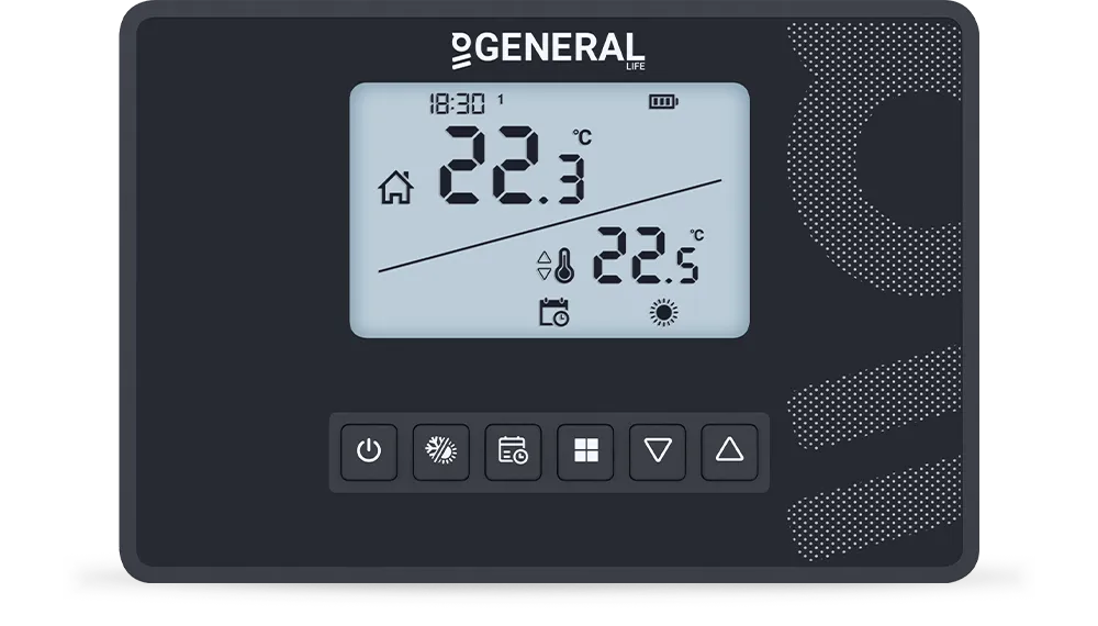 MITRA HT300S RF Wireless Room Thermostat - Black