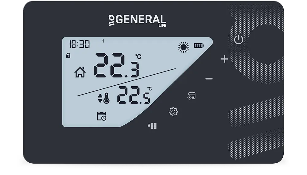 MITRA HT430S RF Wireless Room Thermostat - Black