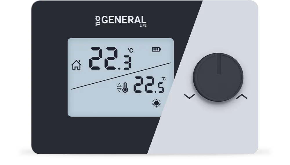 NORA HT260S Wired Room Thermostat - Black