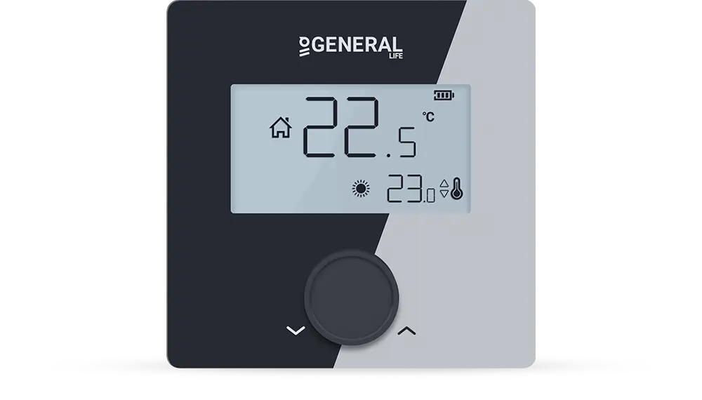 NORA HT26S RF Wireless Room Thermostat - Black