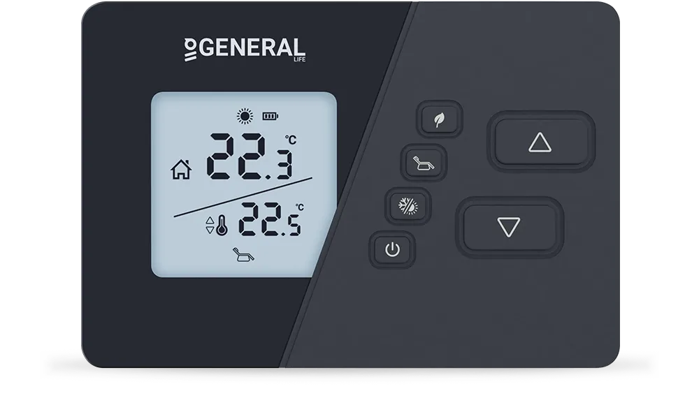 NORA HT270S RF Wireless Room Thermostat - Black