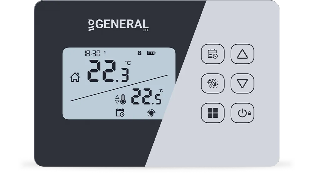 NORA HT330S RF Wireless Room Thermostat - Black