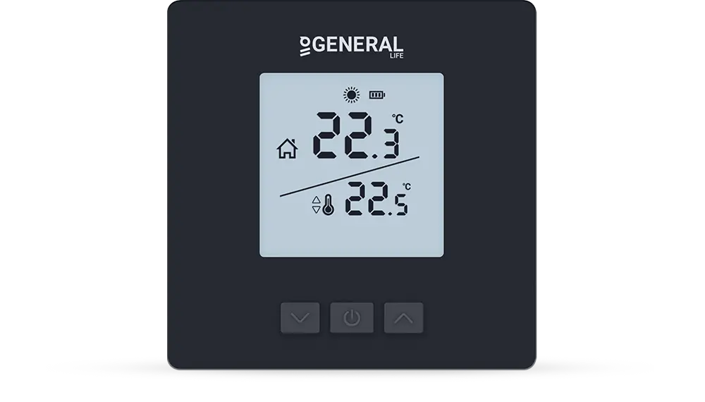 THERMA HT16S Wired Room Thermostat - Black