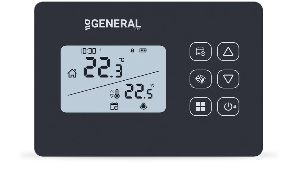 THERMA HT330S RF Wireless Room Thermostat - Black