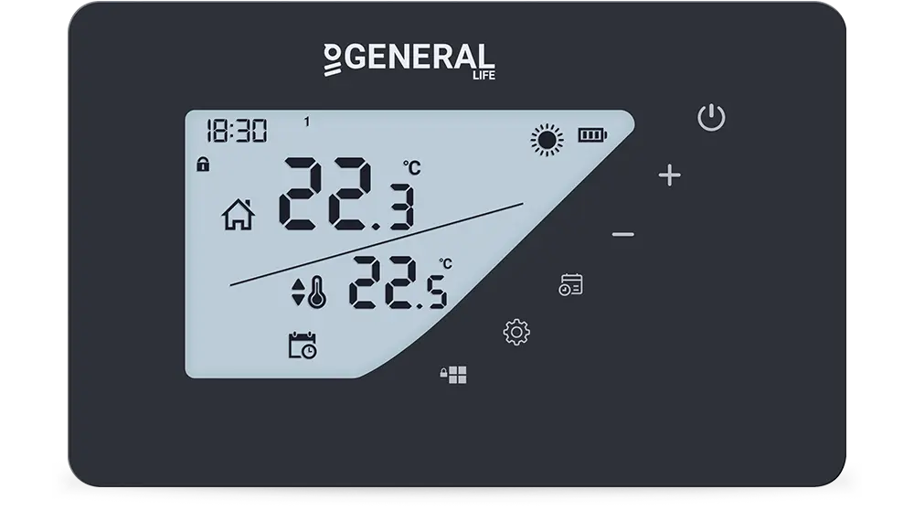 THERMA HT430S RF Wireless Room Thermostat - Black