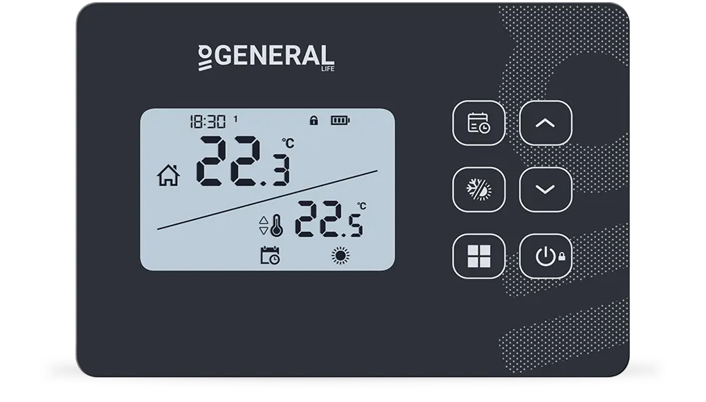 MITRA HT340S RF Kablosuz Oda Termostatı - Siyah